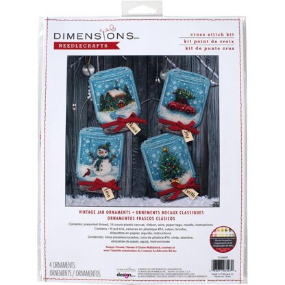 Dimensions Christmas Jar Ornaments (14 count) Cross Stitch Kit