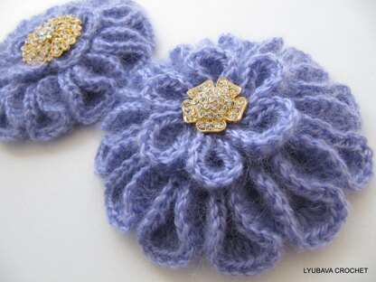 Mohair Brooch Unique Large Flower 3D Tutorial