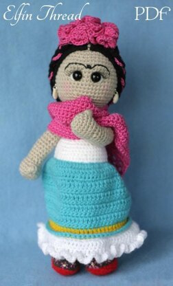 Friducha in Tehuana Dress Amigurumi Doll