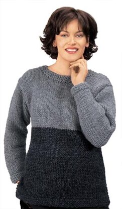Knitted Two-Tone Tunic in Lion Brand Wool-Ease Thick & Quick - 1100