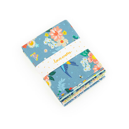 LoveCrafts Spring Garden Fat Quarter Bundle - Spring Blue/Mint