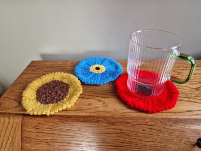 PDF Sunflower, Forget-me-not & Poppy Coasters