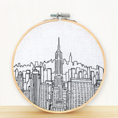 Embroidery and Sage Top of the Rock NYC Embroidery Kit - 8 1/4in W x 8 1/4in L x 3/8in D