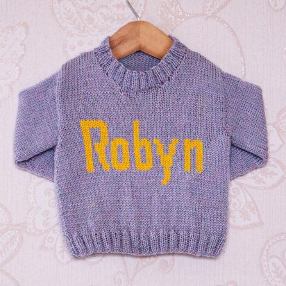 Intarsia - Robyn Moniker Chart - Childrens Sweater