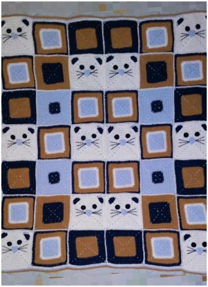 Baby blanket of kittens crochet pattern