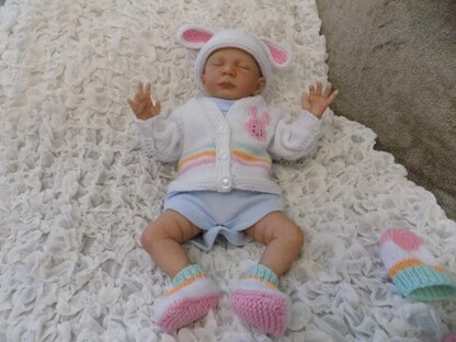 Premature baby bunny cardi set