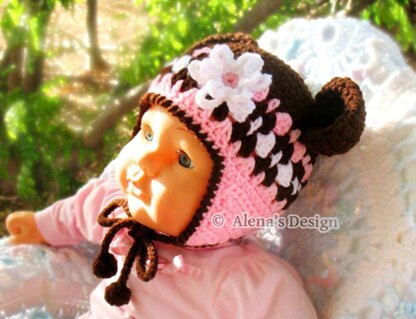 Bear Hat, Baby Booties and  Baby Mittens Set