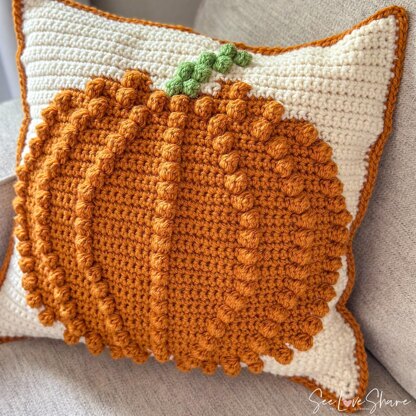 Bobble Stitch Pumpkin Pillow