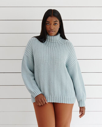 Rib Yoke Sweater - Jumper Knitting Pattern for Women in Debbie