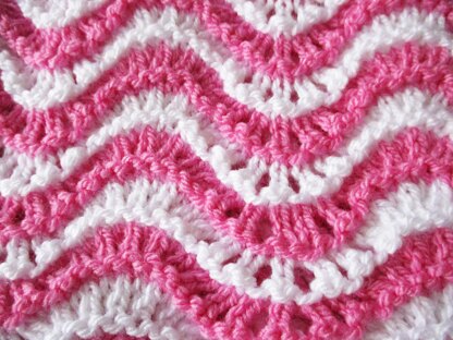 Baby Pram Blanket Knitting Pattern for two sizes 19 X 25 and 27 X 25 inch