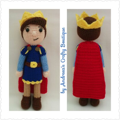 Crochet Prince Tristan Doll Soft Stuffed Amigurumi Toy approx 11in / 28cm tall