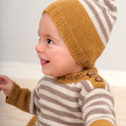 Striped Sweater, Hat and Blanket in Rico Essentials Cashlana DK - 331
