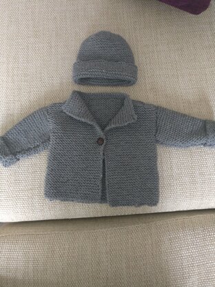 Baby's Aran jacket n hat