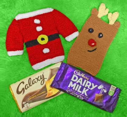 Christmas Santa Jacket & Reindeer choc bar cover