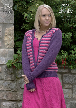 Cardigans in King Cole Merino Blend Chunky - 3265