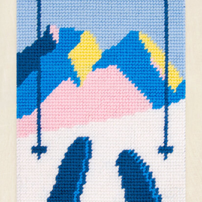 DMC Downhill Skiing Tapestry Kit - 20 x 21 cm