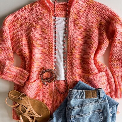 Ladies peach outlet cardigan