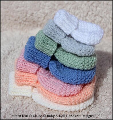 Simple One Piece Cosy Bootees Preemie-2yrs