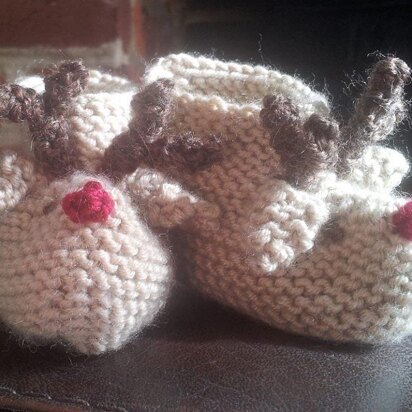 Christmas Reindeer Baby Booties