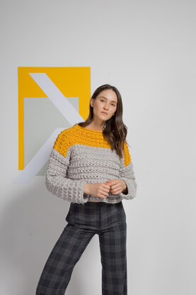 " Novalie Textured Jumper " -  Jumper Knitting Pattern For Women in MillaMia Naturally Soft Super Chunky by MillaMia