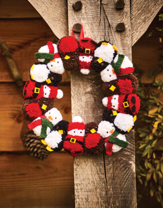Christmas Pom Pom Wreath in Sirdar Country Classic DK - 10654 - Downloadable PDF