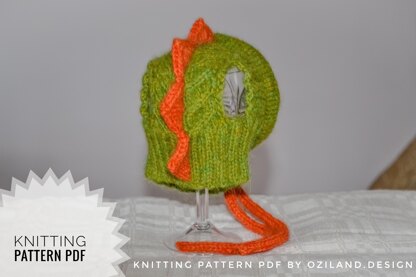 Knitting Pattern Dragon dog hat for small dog Size XS