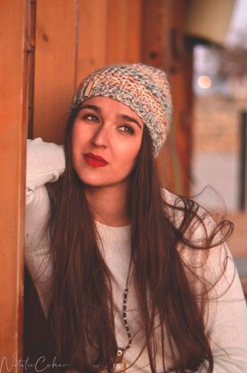 Natashka chunky hat with dreadlock pom