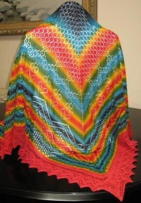 Hearts and Flowers Triangular Shawl