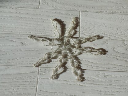 Wire Crocheted Snowflake with Beads