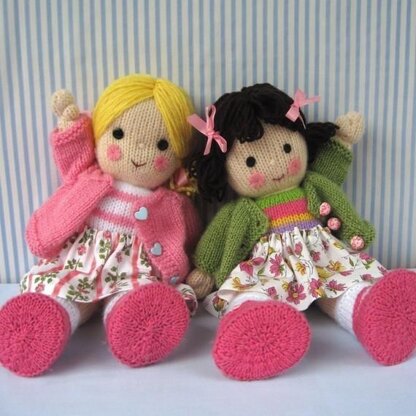 Polly and Kate - Knitted Dolls Knitting pattern by Dollytime