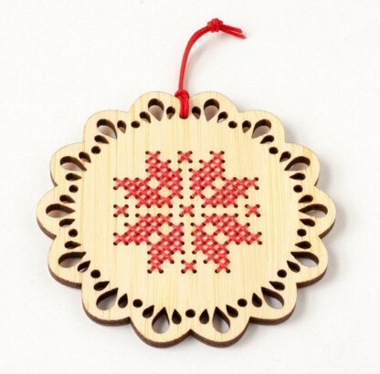 Red Gate Stitchery Scandi Round Ornament Cross Stitch Kit - Multi