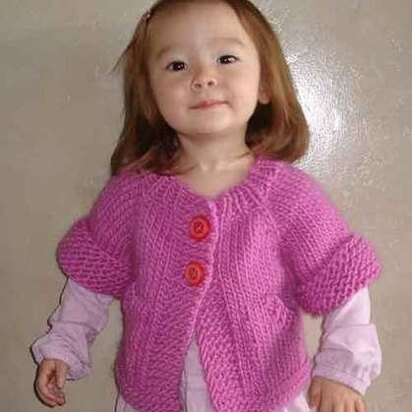 #72 Child's Top-Down Short-Sleeved Cardigan