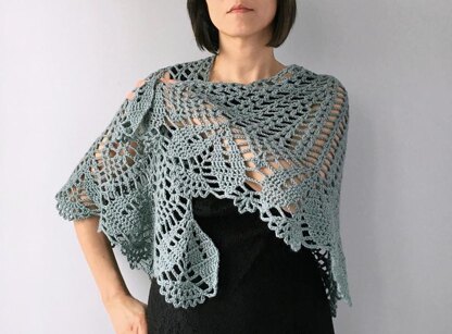 Monica - floral lace shawl