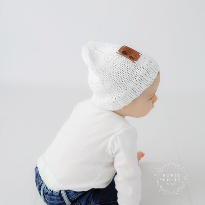 Newborn Slouchy Beanie Hat - knitting pattern