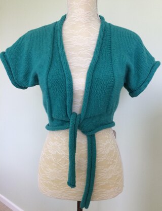 Bolero Jacket with Tie Fronts & Roll-Over Front Edges