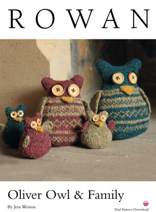 Oliver Owl & Family in Rowan Fine Tweed