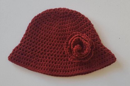 Child's Red Cloche Hat