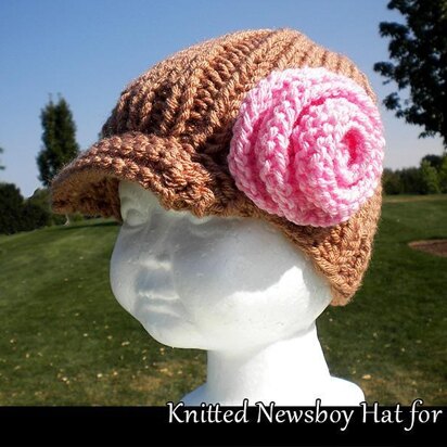 Knitted Newsboy Hat for Girls