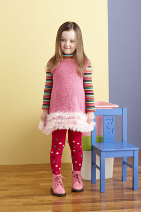 All Dressed Up Dress in Lion Brand Vanna's Choice Baby and Fun Fur - 90532AD