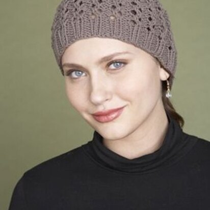 Lace Beanie in Lion Brand Cotton-Ease - 70177