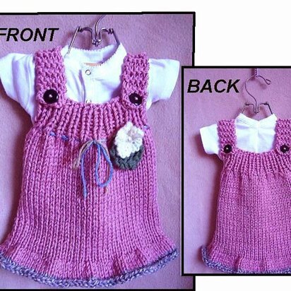 671 KNITTING PATTERN, Rose Girl's dress, newborn to 6 yrs.