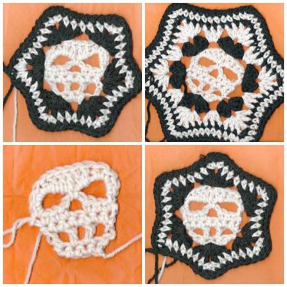 Skull Hexagon Afghan Block