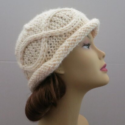 The Manchester Hat - A Bold Curvy Cable Bowler - knitting pattern