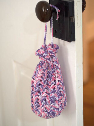 Knit And Crochet Drawstring Purses in Plymouth Yarn Anne - F665 - Downloadable PDF