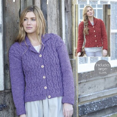 Jackets in Hayfield Bonus Aran Tweed with Wool - 7794- Downloadable PDF