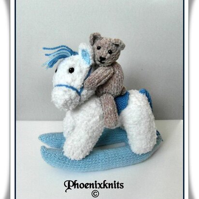 Rocking horse and Ted - knitting pattern
