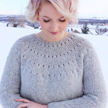 Easy Eyelet Yoke Sweater