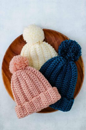 Bernat Beginner Pom On Top Crochet Beanie​ Pattern