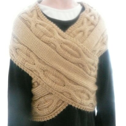 Celtic Cables Crossover Wrap - knitting pattern