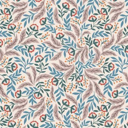 Lewis & Irene Wintertide - Arts floral with copper metallic on cream